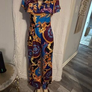 Vibrant Blue and Purple Jumpsuit